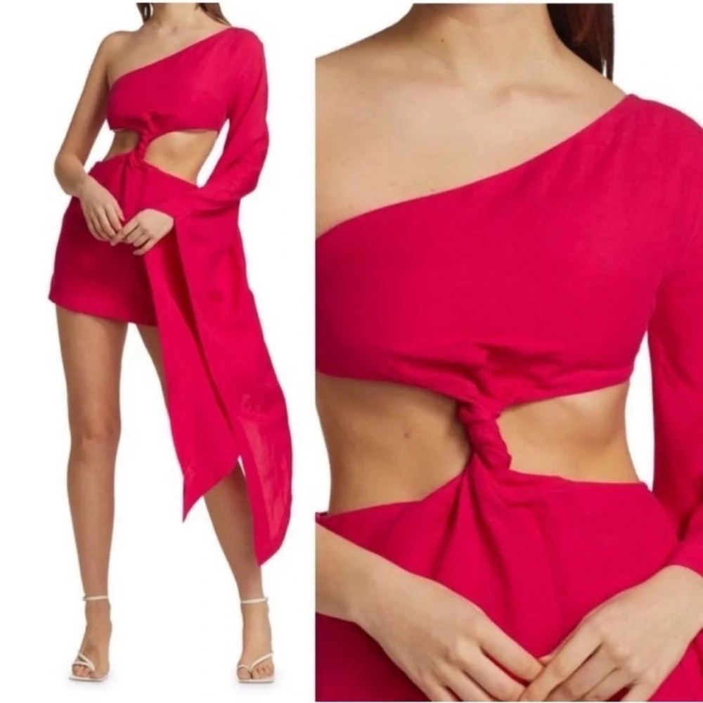 Cult Gaia Revolve Pink One-Shoulder Mini Dress - Picture 2 of 10